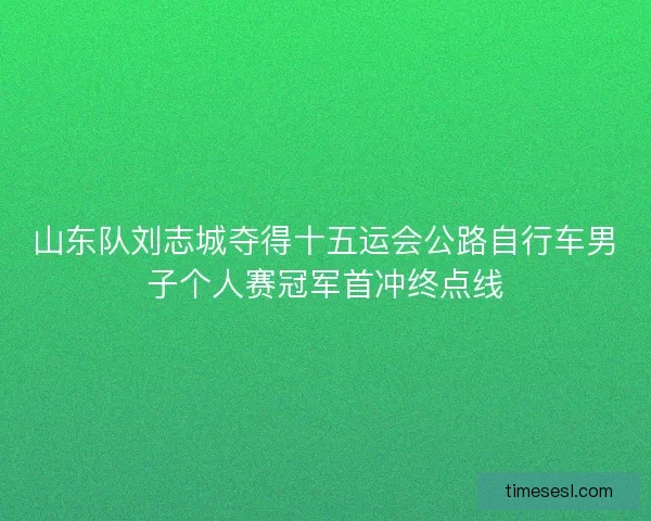 山东队刘志城夺得十五运会公路自行车男子个人赛冠军首冲终点线